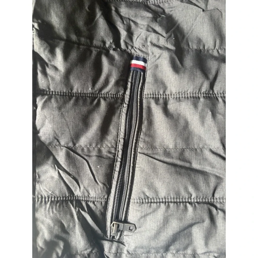 Tommy Hilfiger Mens M Packable Puffer Jacket Charcoal Gray Quilted Full Zip